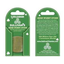 Ó SÚILLEABHÁIN SULLIVAN’S Connemara Marble Worry Stone 100% Irish MADE IN IRELAND - 2 PACK Anxiety Stone for Stress Relief Meditation