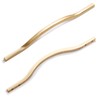 Goo-Ki Low Profile Brushed Brass Cabinet Pulls, Double Hole Centers