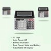 BAZIC 12-Digit Dual Power Desktop Calculator w/Adjustable Display, Solar &