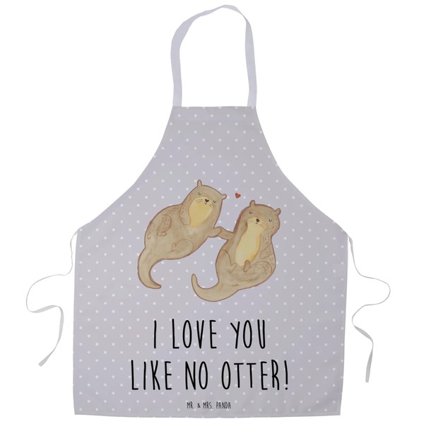 Mr. & Mrs. Panda Cooking Apron Otter Hands Holding –