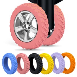 Rosaerpy New Upgrade Luggage Wheel Covers 8 Pieces Carry On Luggage Wheel Protectors 8 Pieces to Prevent Wear and Tear Reduce Noise for Suitcases with Wheels (Pink)