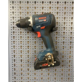 Holder for cordless screwdrivers for Küpper perforated wall and 45 mm Euro hole suitable for cordless screwdrivers of all brands
