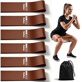 Paquete de 6 bandas de resistencia XX, bandas de entrenamiento de goma natural de alta calidad para ejercicio, bandas de fitness gruesas y resistentes