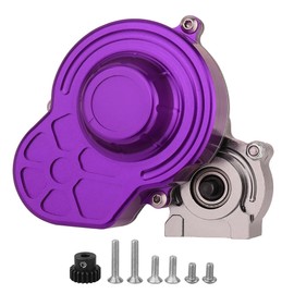 Pothyes All Metal Complete Gearbox Transmission with Motor Gears for 313mm Wheelbase 1/10 RC Crawler Truck Axial SCX10 & SCX10 II DIY Upgrade Parts (Purple)