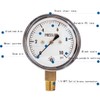 JIVTO 0-10 Psi Low Capsule Pressure Gauge,2-1/2" Dial,1/4" NPT Lower