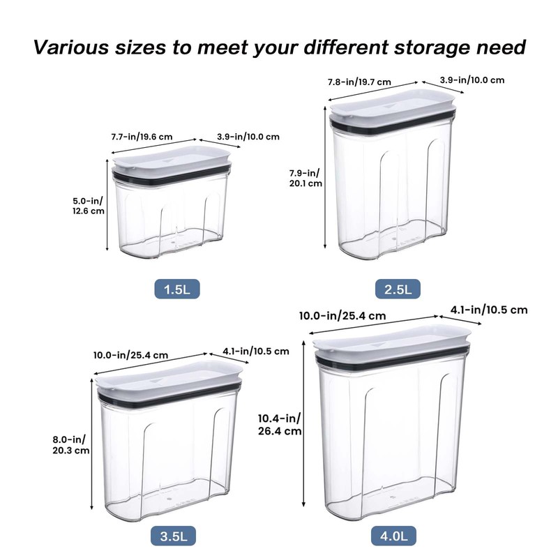 FreshKeeper Cereal Containers Storage Set, Airtight Food Storage Container with