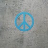 Transparent Decal Stickers Of Peace Sign Symbol Icon (Azure Blue)