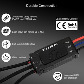 Tusk Compact Power Harness with 3 Output Circuits | ATV-Motorcycle-Dual Sport-Adventure-Enduro | Fuse Box with Selector Switch for Motorcycle Accessories | Water-Resistant