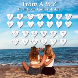 Stainless Steel Heart Charm Anklet Initial Jewellery for Womens Letter S Anklets Girls Foot Chain