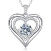 CDE Women's Necklace 925 Silver Chain Women's Moissanite Heart Pendant