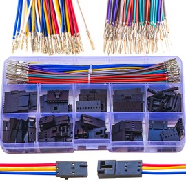 Ssighuyx MX2.54 2.54mm Cable Connector Kit,TJC8A Compatible with Dupont 2.54mm Pitch with Belt Lock 2/3/4/5/6/7/8/9/10 Pin Connector with 22AWG Pre-Crimped Cables(SH-DP-Lock)