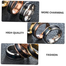FRCOLOR 1pc Creative Temperature Display Finger Ring Smart Couple Jewelry Steel Elegant and Comfortable Design for Daily Wear for Engagement and Special Occasions
