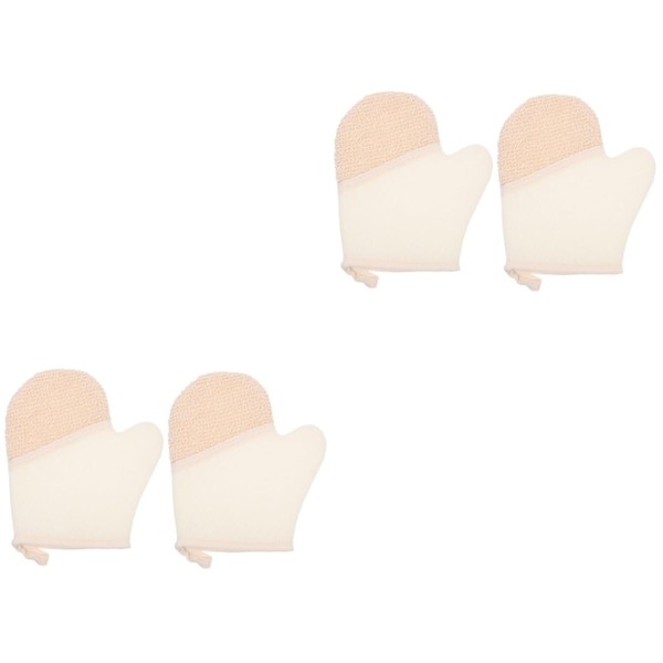 STOBAZA 4 Pcs Scrub Bath Gloves Exfoliating Gloves Dual-Side Gloves