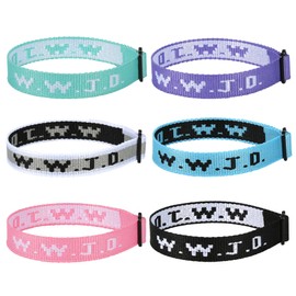 Aospkle 6PCS WWJD Bracelet for Women Men, Christian Gifts Wristbands, WWJD Rubber Bracelets - What Would Jesus Do Silicone Bracelet, 6 Colorful