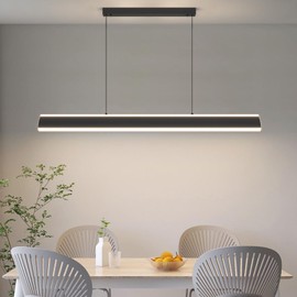 Modern Chandelier Light, 39IN LED Pendant Light with Remote Control 3000k-6500K Adjustable Color Temperature，Aluminum Island Lighting Lamp for Dining Room, Living Room