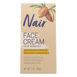 Crema Depiladora Facial Hidratante Nair, 2 Onzas, Paquete De
