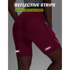 Nepest Women's Cycling Shorts Padded 4D Road Bike Shorts Short Breathable Cycling Shorts with Pocket Cycling Shorts 4-Way Stretch, pink, S