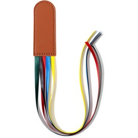 Ribbon Bookmarks Leather Bookmarks Creative Book Markers Bible Page Markers with 5 Color Ribbons for Book Reading, Book Accessories (Light Brown)