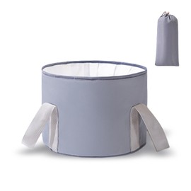 Foot Bath Bowl,Foot Soak Bowl,Pedicure,Basin Bath,Spa,Collapsible Bucket Folding for Soaking Feet,20 * 30cm Portable Travel Tub Bag,Massage Barrel Home for Camping Washing Fishing Outdoor (Gray)