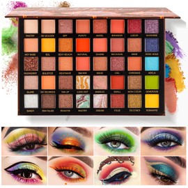 Katiluxiya Eyeshadow Palette with 40 Colours, Professional Eyeshadow Palette, Highly Pigmented, Colourful, Matte, Shimmering Makeup Palette, Waterproof Mixable Eyeshadow Palette, Waterproof (40