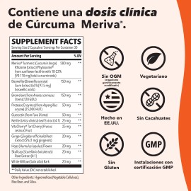 Lifeseasons Inflamma-x Suplemento De Curcuma, 60 Cápsulas Sabor Sin Sabor