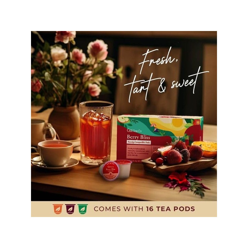 Gya Tea Co Berry Bliss Herbal Tea K Cups for