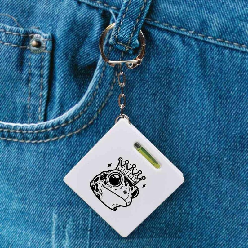 Azeeda 'Frog Prince' Keyring Tape Measure/Spirit Level Tool (KM00040657)