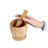 LABRIMP -in-one Garlic Press Set Bamboo Pot Pestle Food Garlic