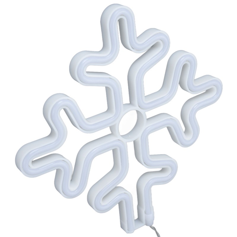 70in Neon Sign Romantic Christmas Snowflake Battery USB Powered LED
