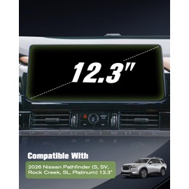 12.3" HD Tempered Glass 2026 Pathfinder Radio Screen Protector for Nissan Pathfinder 2026 (S, SV, Rock Creek, SL, Platinum) 12.3 Inch Touchscreen Cover Screen Saver 2026 Nissan Pathfinder Accessories