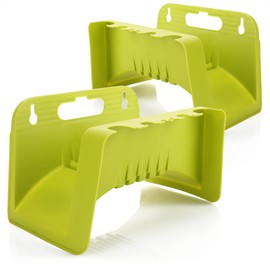 com-four® 2 x Garden Hose Holder, Hose Holder for Garden, Cellar and Shed, Wall Mount for Garden Hose (Pack of 2, Green)