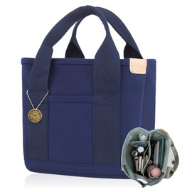 EaseLiving Women's Round Bag, Mini Tote Bag, Golf Cart Bag, Simple, Easy Storage and Organization, Black, Beige, navy