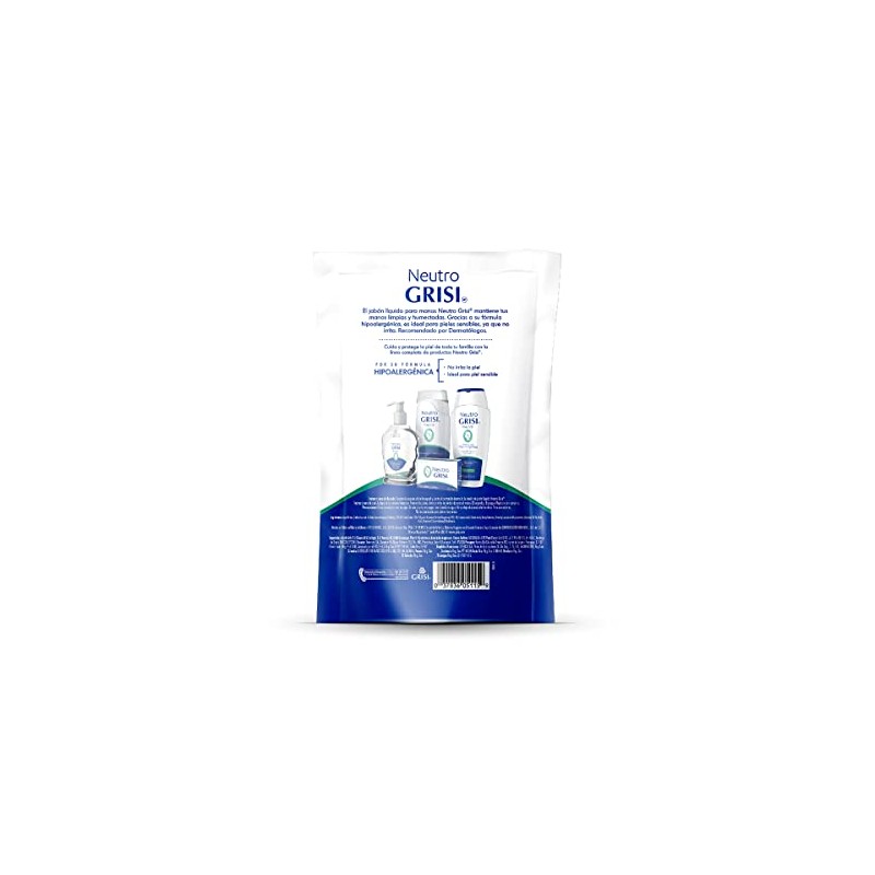 GRISI | Jabón Líquido para Manos Neutro Rellenapack, 800 ml
