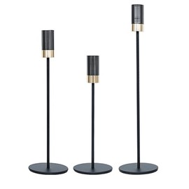 Candelabros, portavelas para Centro de Mesa, portavelas Decorativo para Bodas, cenas y decoración del hogar, Fiestas y Aniversarios, se Adapta a Velas de 3/4 Pulgadas (Black)