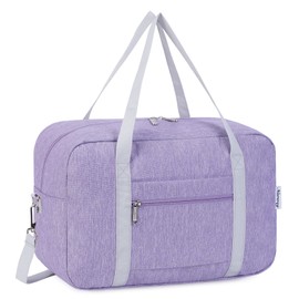 for Ryanair Airlines Underseat Cabin Bag 40X20X25 Foldable Travel Duffel Bag Holdall Tote Carry on Luggage Overnight for Women and Men 20L (Purple (with Shoulder Strap))