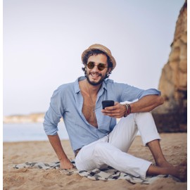 Rimerakea Men's Round Round Sunglasses, [D] Matte Black/Brown