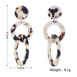 Acrylic Earrings for Women Girls Round Round Resin Geometric Tassel Dangle Hypoallergenic Lightweight Retro Y2K Party 70s 80s 90s Jewelry Gifts for Sister Best Friend, Acrylic, New