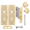 Skeleton Keyed Brass Plated Inside Mortise Lock Kit