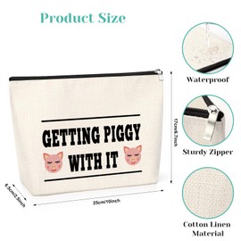 Pigs Lover Gift for Girl Women Piggy Makeup Bag Birthday Gift for Women Best Friend Sister Daughter Cute Pig Farm Animal Gift for Country Kids Friendship Gifts Travel Cosmetic Pouch