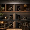 Dragon Bookshelf Decor, Gothic Fantasy Bookends for Home Office, Resin