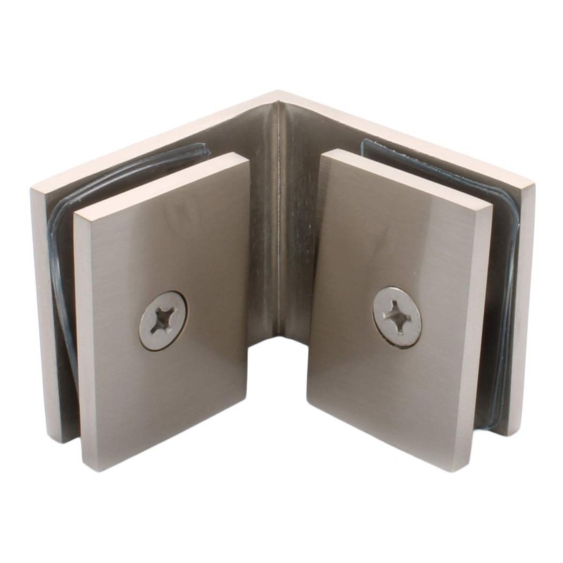 C.R. LAURENCE SGC90BN CRL Brushed Nickel Square 90 Degree Glass-to-Glass