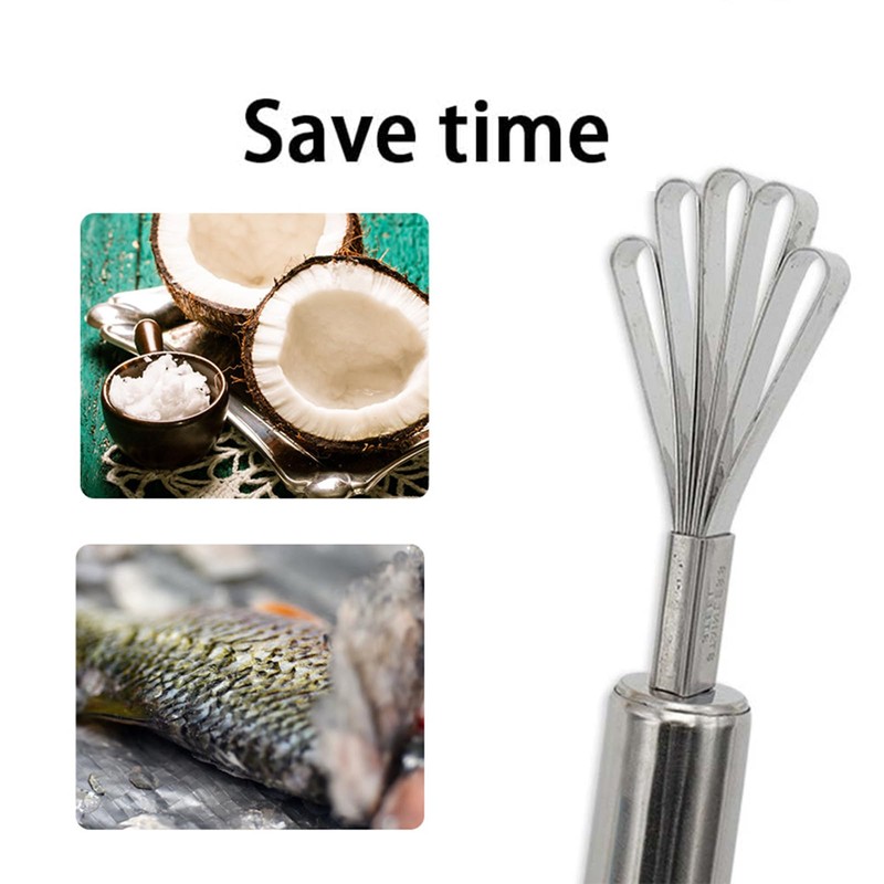 2Pcs Coconut Grater Stainless Steel Coconut Scraper Coconut Grater Fish