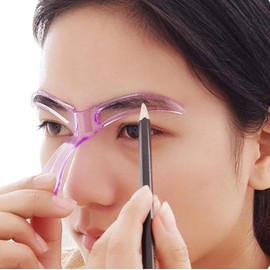 Eyebrow Stencil for Beginners, Reusable DIY Eyebrow Stamp for 3 Minutes Makeup (Purple)