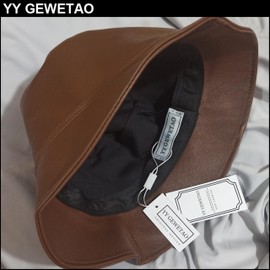 YY GEWETAO Leather Bucket Hat for Men Women, Packable Sun Hats, Fisherman Outdoor Summer Travel Hiking Beach Caps