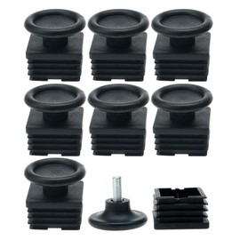 sourcing map Adjustable Furniture Feet Leveling Feet 40 x 40 mm Square Tube Inserts Kit Furniture Glide Adjustable Leveler 8 Sets