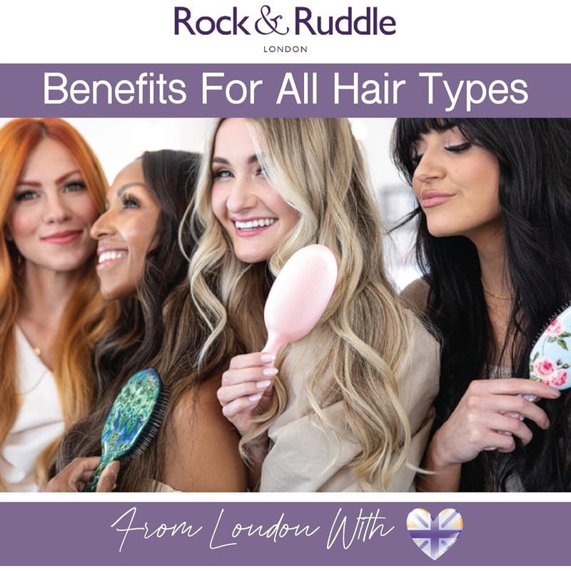 Rock & Ruddle Soft White Natural Boar Bristle Hairbrush for