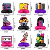 INRUI 9 Pieces 80s Party Honeycomb Centrepieces