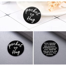 HZJ-AIGO Pocket Hug Token,Long Distance Relationship Keepsake,Thinking of You Gifts,Isolation Gifts,Stainless Steel Double Sided Inspirational Gift,Stocking Fillers,Christmas Gifts (D)