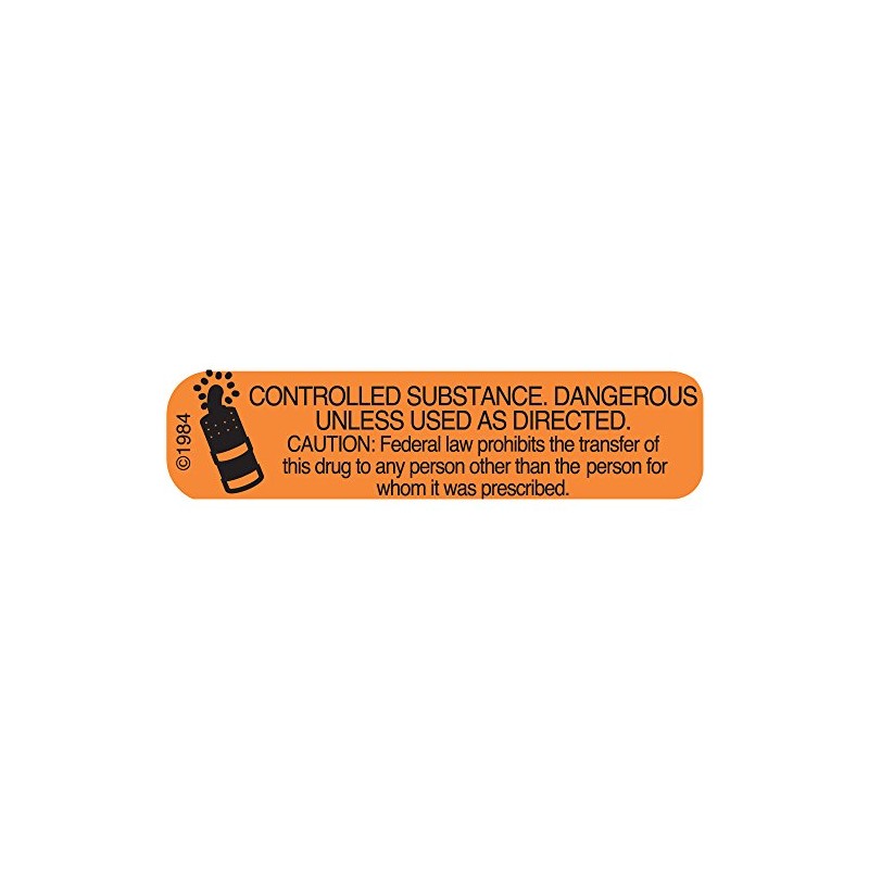Pharmex 1-322 "Controlled SUB" Permanent Paper Label, 1 9/16" x