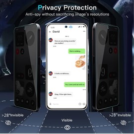 MOOISVS [2+2 unidades para Nothing Phone 3a Protector de visualización de vidrio templado de privacidad y protector de lente de cámara, película de vidrio templado Ultra HD, antiespía, dureza 9H